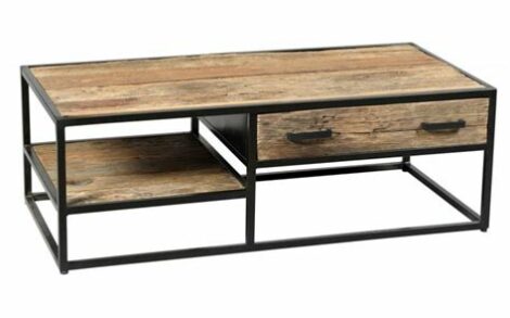 Table basse design bois/métal (60 €) – vente ou échange